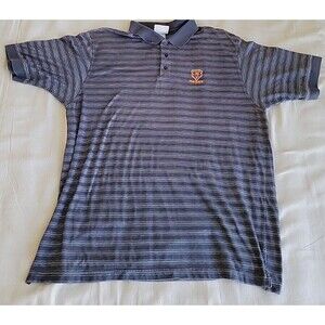 NFL Chicago‎ Cubs Mens XL Polo Shirt Blue Stripe Embroidered Golf Casual Dad Vtg
